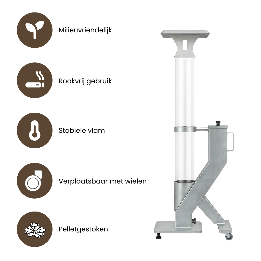FireRocket Pro RVS Pelletkachel 170 cm